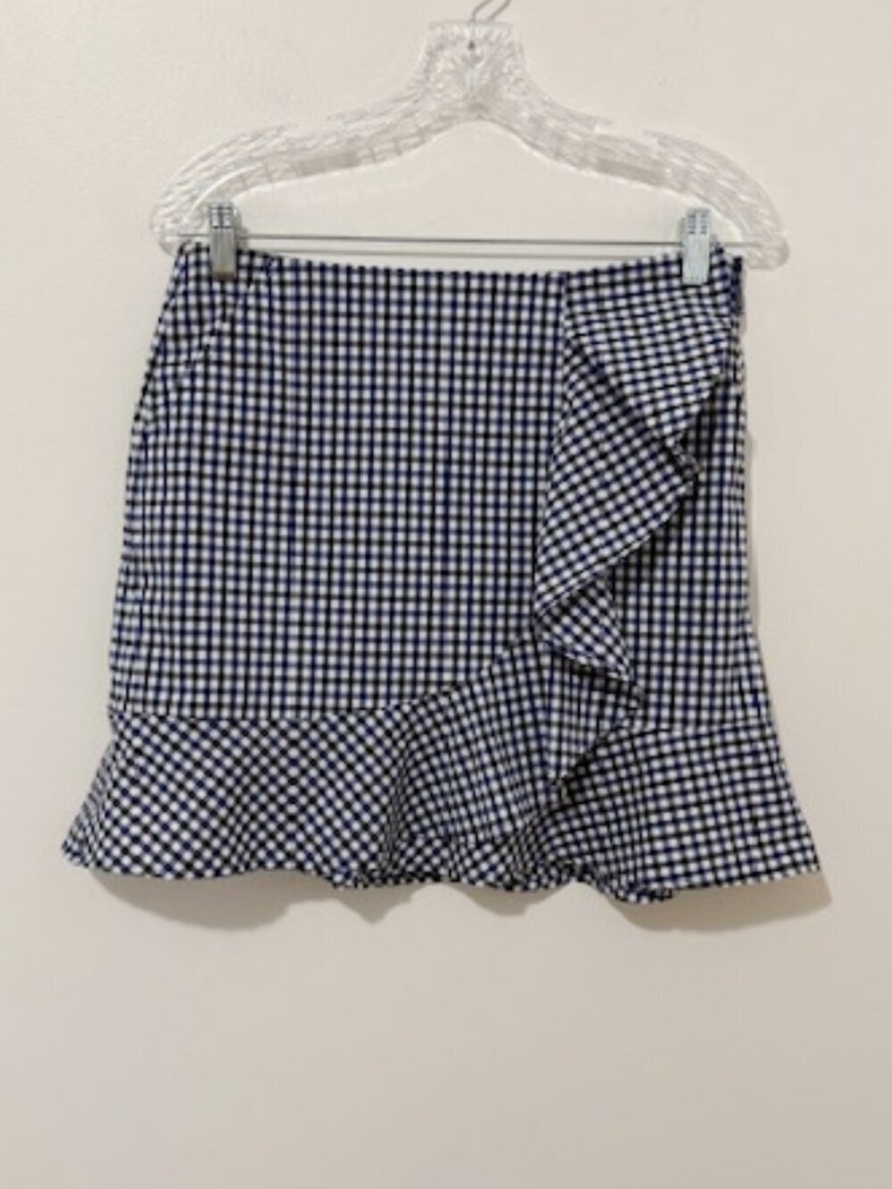 Polo Golf Ralph Lauren Ruffle Gingham Check Skort Blue White Women's 2 - Picture 2 of 6